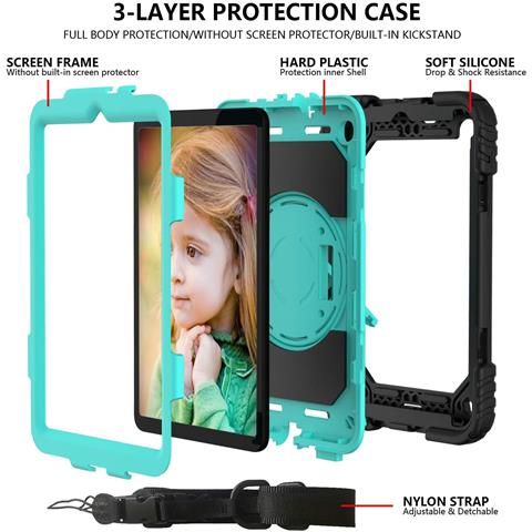 Custodia Per Ipad Pro 11/air 5/4 Con Supporto E Tracolla Turchese - Foto 4