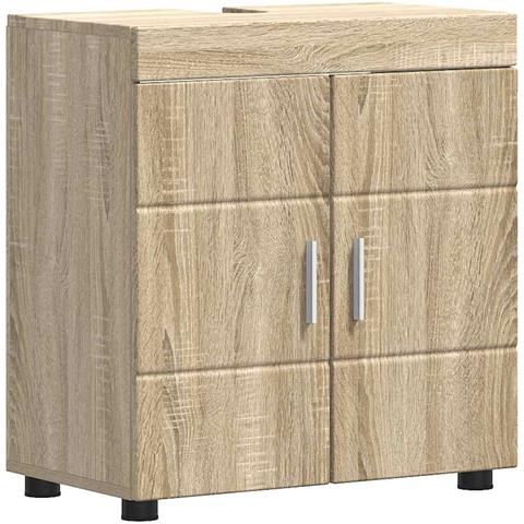 Mobile per lavabo da bagno TULUM rovere sonoma 60 x 34 x 63 cm - Foto 1