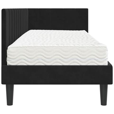 Cornice del letto ad angolo Nero 80 x 200 cm Velluto - Foto 9