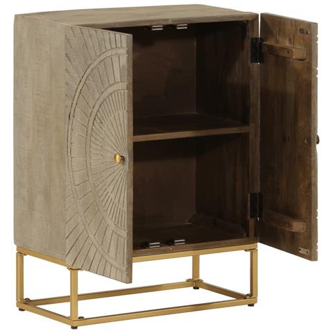 Lusso Casadino -  Credenza 55x30x76 Cm In Legno Massello Di Mango E Ferro - Foto 1