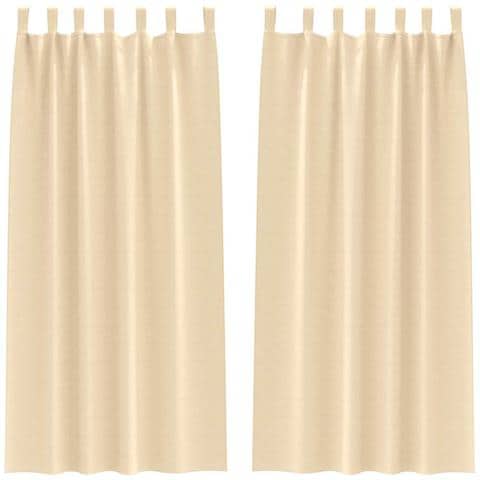 Tende con tende 2 pcs Crema 245x140cm Poliestere - Foto 1