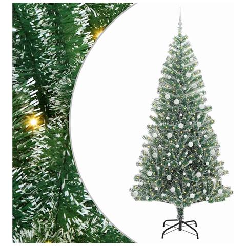 Albero di Natale Artificiale Imbiancato con Luci LED 240 cm - Foto 1