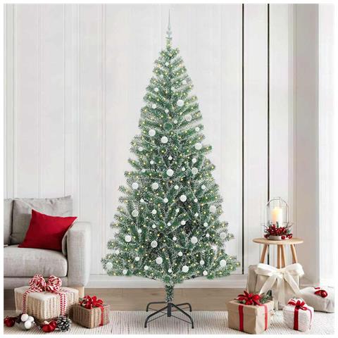 Albero di Natale Artificiale Imbiancato con Luci LED 240 cm - Foto 2