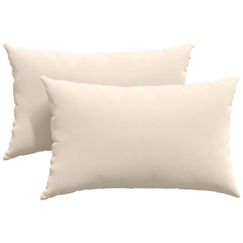 Cuscini da Divano 2 pcs Beige 50 x 30 cm Tessuto - Foto 1