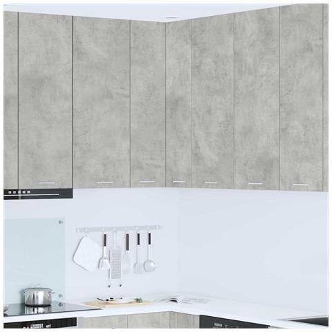 Armadio pensile Riga Grigio Cemento e Bianco 57 x 57 x 100 cm - Foto 2