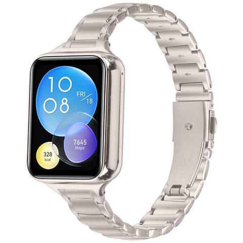 Cinturino In Acciaio Inossidabile Compatibile Con Xiaomi Band 8 Pro / 9 Pro, Redmi Watch 4/5 - Design A Tre Perle Finte Starlight - Foto 2