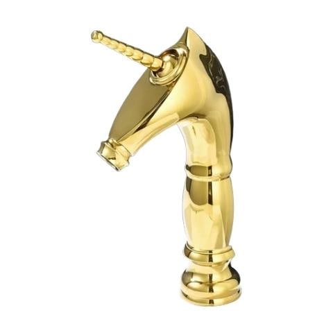 Rubinetto per lavabo da bagno, Blackswan, tipo M275 Unicorn, modello medio oro, misura 27,2 cm - Foto 1