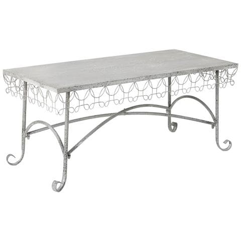 Tavolino In Metallo 120,65x56,52x52,07h Cm Grigio - Foto 1