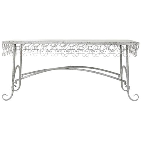 Tavolino In Metallo 120,65x56,52x52,07h Cm Grigio - Foto 2