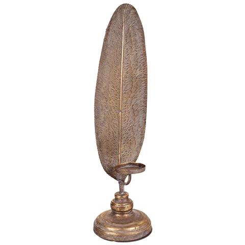 Candeliere In Metallo Dorato 17,5x16,5x60h - Foto 1