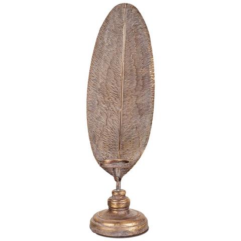 Candeliere In Metallo Dorato 17,5x16,5x60h - Foto 2