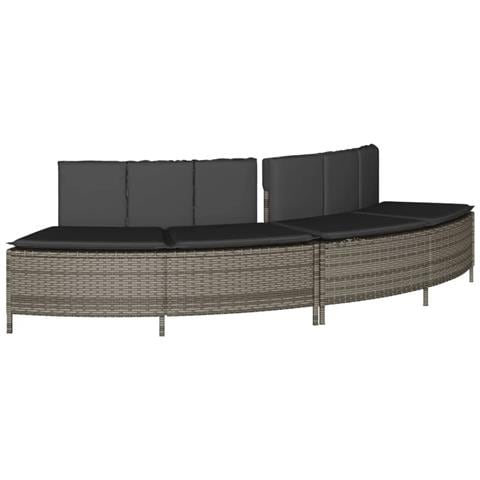 Panche Vasca Idromassaggio con Cuscini 2pz in Polyrattan Grigio - Foto 1