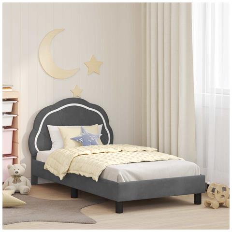 Struttura letto bambini con testata Grigio scuro 80 x 160 cm - Foto 2