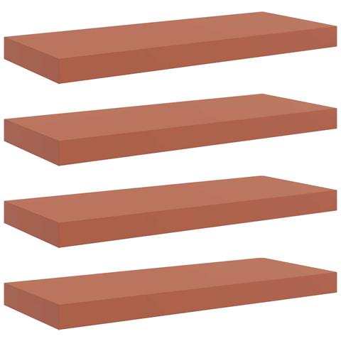 Scaffale da parete 4 pcs Rosso 60 x 23 x 4 cm Legno multistrato - Foto 1