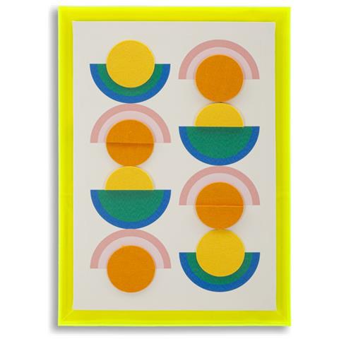 Stampa Su Tela Pop Art Modello B Con Cornice Giallo Fluo - Foto 1
