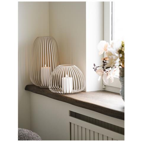 Lanterna Stoense In Metallo Beige A Fasce Ø25x20 Cm - Foto 5