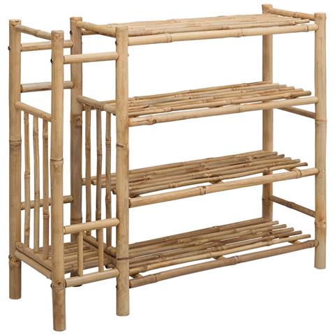 Scarpiera con lo scaffale Naturale 88 x 27 x 80 cm Bambù - Foto 1