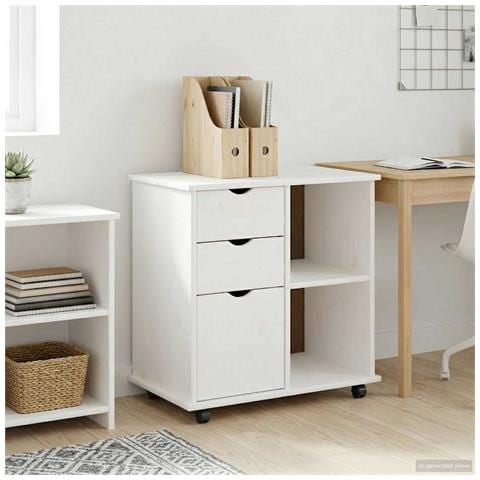 Mobile con Ruote con ruota Bianco 63,5 x 39 x 65,5 cm - Foto 2