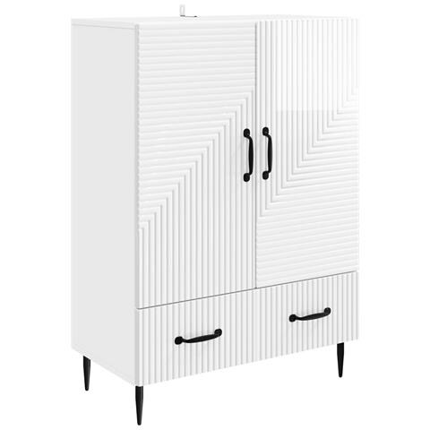 Credenza Bianco Lucido 66 x 34,5 x 95 cm Legno ingegnerizzato - Foto 1