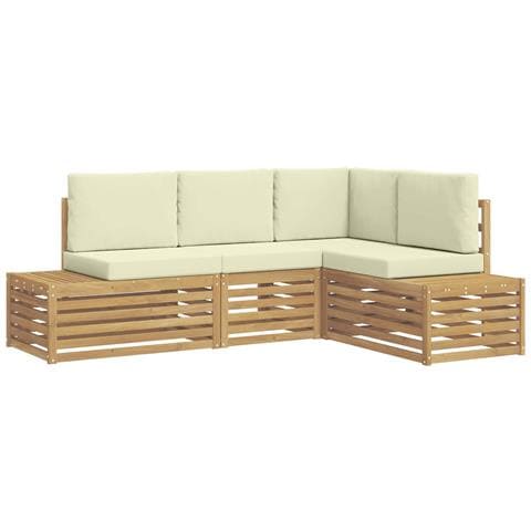 Set di divani da esterno Bianco 213,5 x 154,5 x 73 cm - Foto 1