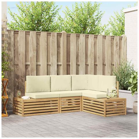 Set di divani da esterno Bianco 213,5 x 154,5 x 73 cm - Foto 2