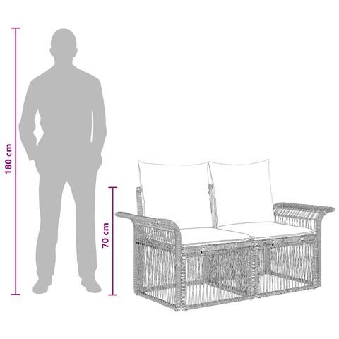 Set Divano da Giardino 11 pcs Nero polyrattan - Foto 8