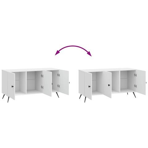 Mobile TV Bianco Lucido 99 x 34,5 x 50 cm Legno ingegnerizzato - Foto 9