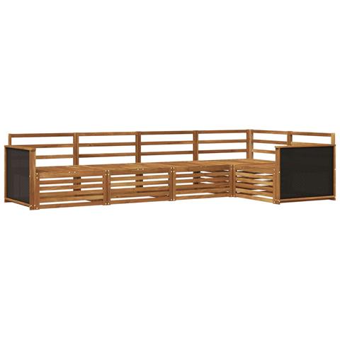 Set di divani da esterno 5 pcs Naturale 323 x 164,5 x 73 cm - Foto 1