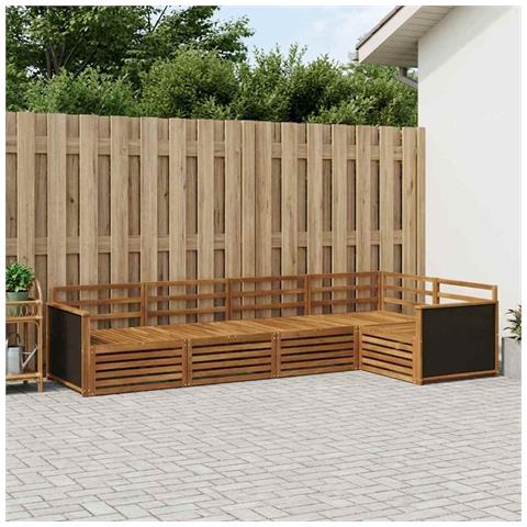 Set di divani da esterno 5 pcs Naturale 323 x 164,5 x 73 cm - Foto 2