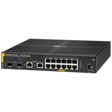 Aruba Networking CX 6000 12p 10M / 100M / 1G Class4 PoE 2p SFP 1G 139W Switch - Foto 2