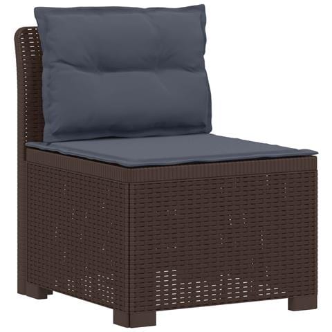 Divano da Giardino a 1 Posto con Cuscini Aspetto Rattan PP - Foto 1