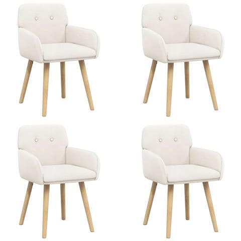 Sedie da pranzo 4 pcs Bouclé Crema 59 x 57 x 85 cm - Foto 1