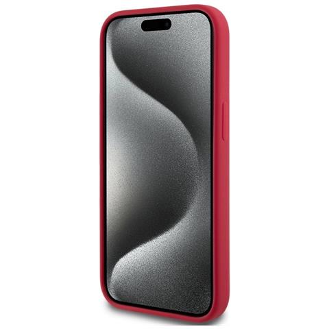 Custodia In Silicone Karl Lagerfeld Con Teste Di Karl E Choupette, Magsafe, Iphone 15, Rossa - Foto 5