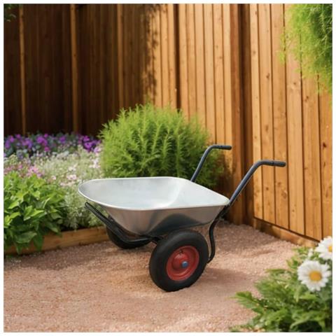 Carriola Per Giardinaggio Con Due Ruote 66 L - Foto 3