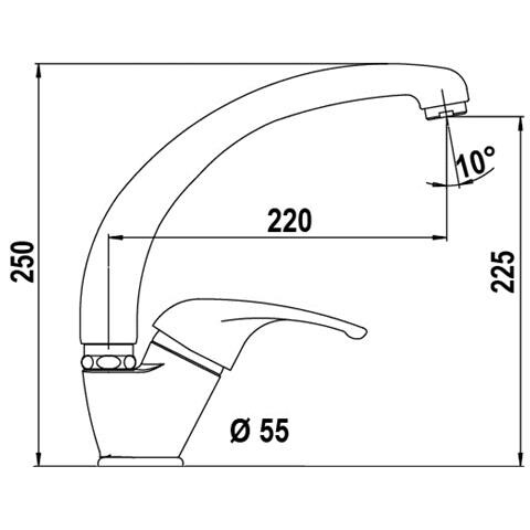 Miscelatore Monocomando Omega Alto SXOMEGA80 Cromato - Foto 1