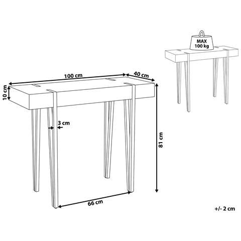 Tavolo Consolle Grigio Chiaro Adena - Foto 19