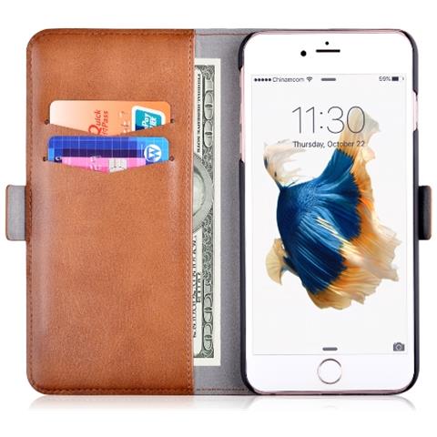 Custodia In Pelle Con Portadocumenti Per Iphone 6s/6 Marrone - Foto 1