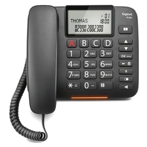 Telefono Fisso a Filo con Tasti Grandi e Display LCD con Vivavoce Colore Nero - Foto 2