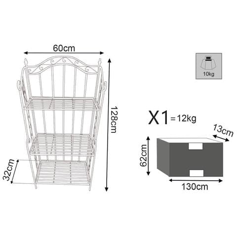 Flavienne - Scaffale 3 Piani Stile Provenzale In Ferro Verniciato - Foto 2