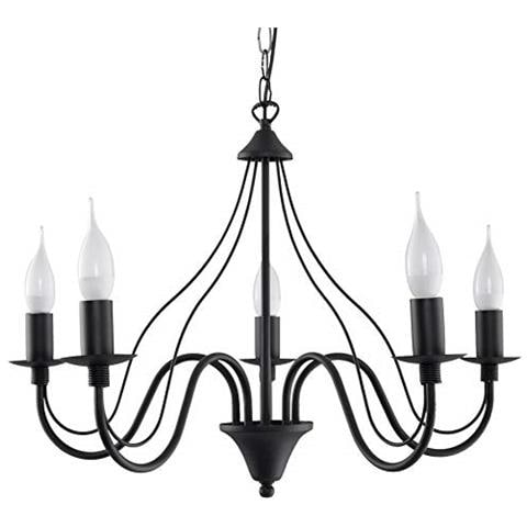 Minerwa 5 - Lampadario In Acciaio, Colore: Nero - Foto 1