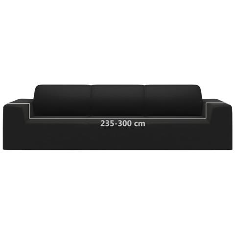 Fodera Elasticizzata Per Divano 4 Posti Jersey Poliestere Nero - Foto 9