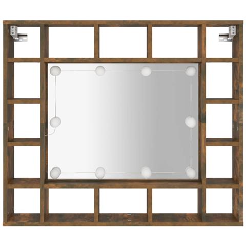 Mobile A Specchio Con Led Rovere Fumo 91x15x76,5 Cm - Foto 10