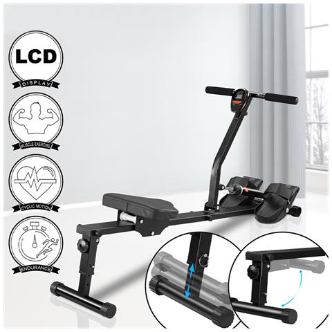 Vogatore Pieghevole Per Casa Con 12 Livelli Resistenza Display Lcd Portata 120kg - Foto 1