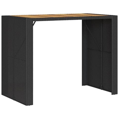 Tavolo Bar da Giardino Piano in Acacia 145x80x110 cm Polyrattan - Foto 2