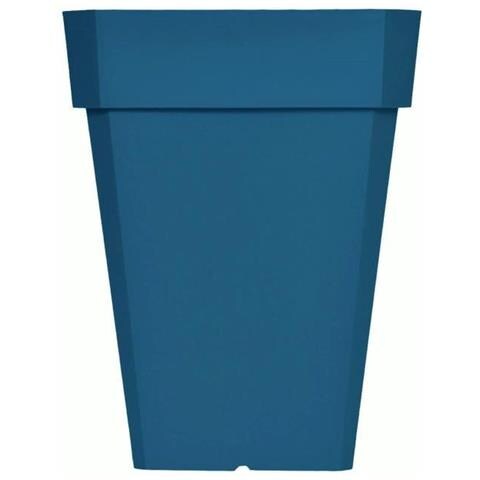 Fioriera Quadrata Soleilla - Plastica - Altezza 53 Cm - Blu - Foto 1