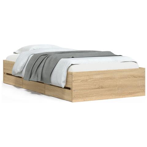 Giroletto Cassetti Rovere Sonoma 90x200 Cm Legno Multistrato - Foto 2
