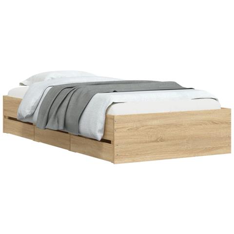 Giroletto Cassetti Rovere Sonoma 90x200 Cm Legno Multistrato - Foto 3