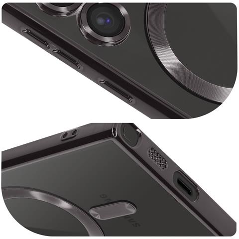 Cover Magsafe Per Samsung Galaxy S24 Ultra Silicone Bordo Cromato - Foto 2