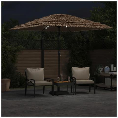Ombrellone Giardino Led E Palo In Acciaio Marrone 248x248x248cm - Foto 3