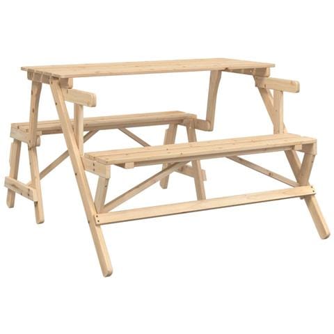 Tavolo Da Picnic Con Panche In Legno Abete 2-in-1 Convertibile - Foto 2